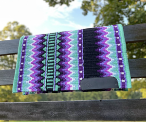 Western Show Horse Saddle Blanket Diseño de Nueva Zelanda Manta de sillín de lana hecha a mano Top Wool Saddle Pad Size - Product Image 3