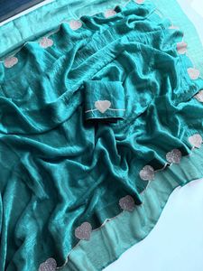 ผ้าส่าหรีสีเหลืองผ้าไหมสีแดงเนื้อนุ่มสำหรับคนรักแฟชั่นชาวอินเดียชุดปาร์ตี้แฟนซีแบบดั้งเดิมล่าสุด - Product Image 2