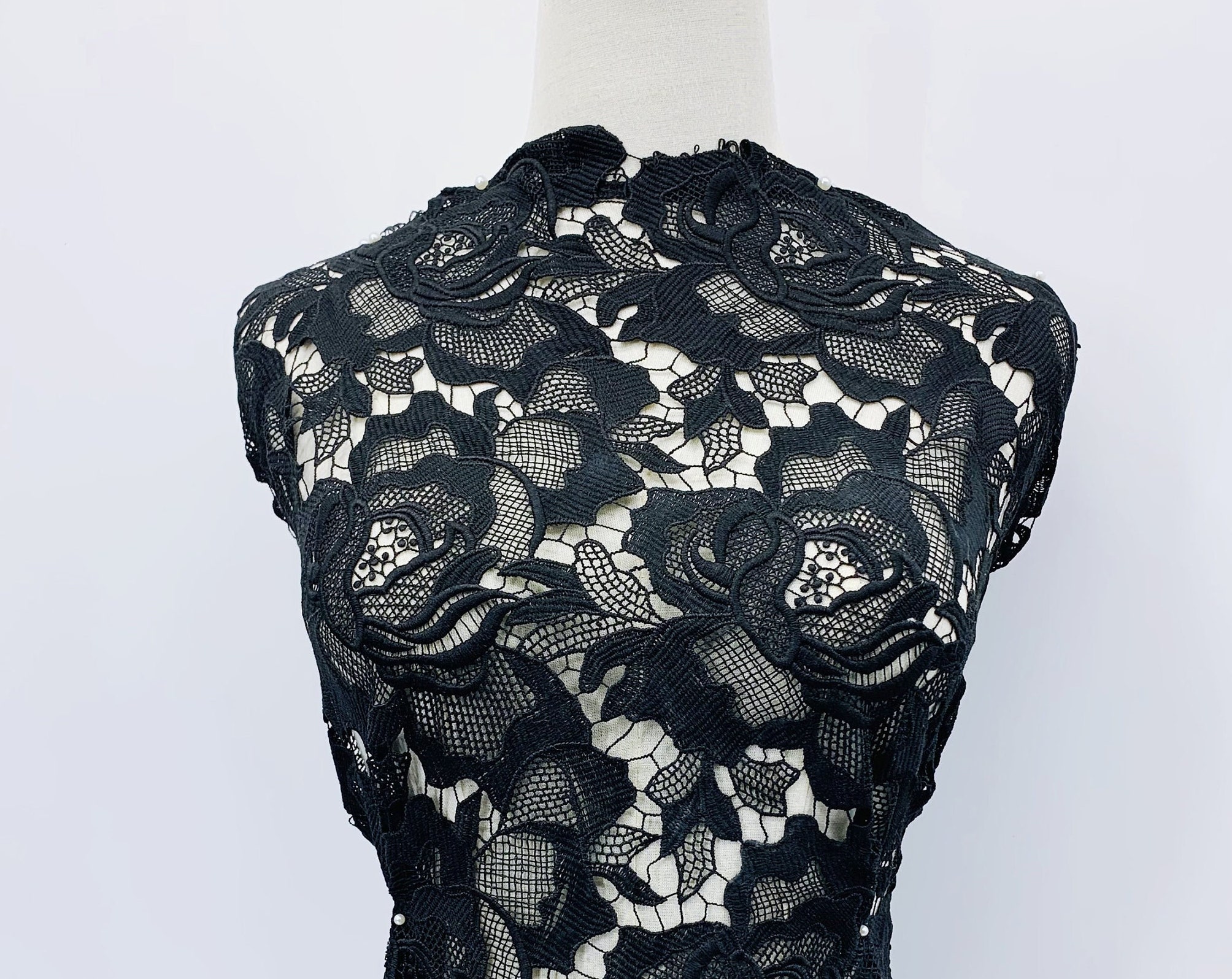 Lace Peplum Black Top Elegant Long Sleeve Blouse