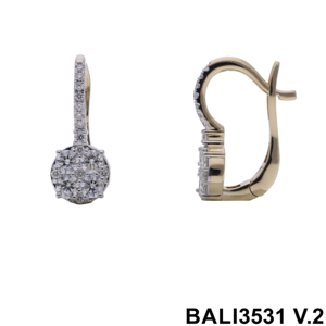 Wholesale Women's 14K Gold Rhodium Plated Hoop Earrings Natural Brilliant Cut Diamond Custom Design High Quality Jewelry - Product Image 2