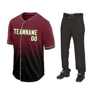 ชุดเบสบอลที่ใส่สบายและระบายอากาศได้ดี ชุดเบสบอลและซอฟต์บอลระดับมืออาชีพ ออกแบบลายพิมพ์แบบซับลิเมชั่นที่ปรับแต่งได้ - Product Image 1