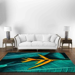 Tapis imprimé de fleurs tropicales : Décoration de bureau, botanique, grand format, facile à nettoyer, tapis en velours - Product Image 4