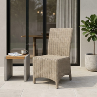 Chaise de jardin moderne en rotin tressé résistant aux intempéries, sans accoudoirs, pour terrasse et jardin