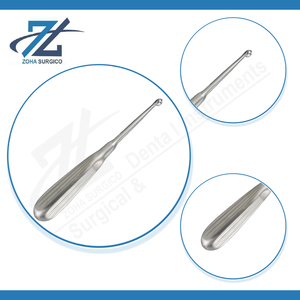 Curette manuelle Bruns Bone 225 mm de long, droite, largeur 3 mm, acier inoxydable chirurgical, certifiée CE, fabricant d'instruments au Pakistan - Product Image 4