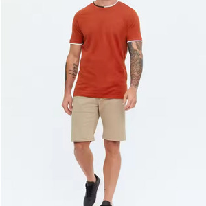 Alta calidad 100% algodón hombres deporte camisetas transpirables de talla grande Casual manga corta Ringer al por mayor - Product Image 6