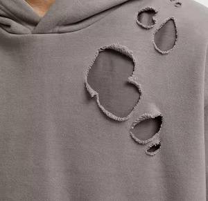 Raw Hem Sun Faded Hoodie confortable porter séchage rapide anti boulochage Nouveaux sweats à capuche élégants en coton biologique mélangé pour des vêtements décontractés - Product Image 4