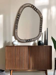 Premium Bone Inlay Wall <b>Mirror</b> <b>Frame</b> with Intricate Hand Carved Design, Artisan Made Decorative Wall <b>Mirror</b> Interior Decoration - Product Image 3