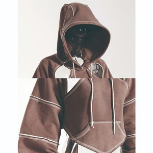 High Quality <b>Women</b> Cutout Super <b>Crop</b> <b>Hoodie</b> Backless Long Sleeve Sweatshirt Tops <b>Women</b> <b>Hoodie</b> - Product Image 3