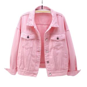 Chaqueta Vaquera de Color Claro para Mujer, Venta Caliente, Logotipo Personalizado, Tela 100% Algodón, Cintura Elástica, Chaqueta Vaquera para Mujer 2026 - Product Image 1