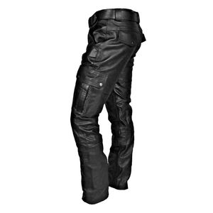 Pantalon de survêtement pour homme Pantalon en cuir de vachette Pu personnalisé pour hommes Pantalon à panneau cargo Véritable matériau en cuir unisexe respirant - Product Image 4