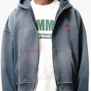 เสื้อฮู้ดซิปผ้าฝ้ายดีไซน์ใหม่คุณภาพพรีเมียม ลายพิมพ์เรียบแบบกำหนดเอง สำหรับฤดูหนาวปี 2026 - Product Image 6