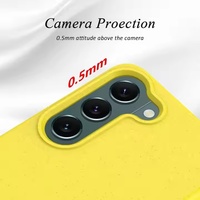 Funda para Teléfono Móvil 100% Compostable, Hecha de Paja de Trigo, Ecológica, Degradable, con Diseño de Armadura Impresa con UV, Resistente a Impactos y con Protector de Cámara