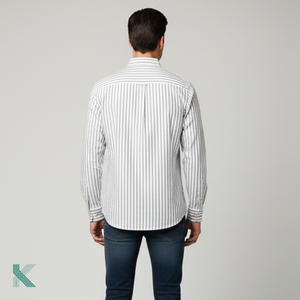 Breathable Cotton/Spandex <b>Stretch</b> Medium Weight Striped Anti-Pilling Formal Fabric for <b>Men's</b> Casual <b>Shirts</b> - Product Image 3