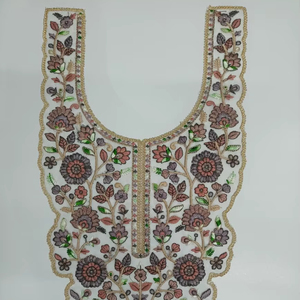 Patchs de cou en filet de dentelle gracieuse avec broderie de fil et de paillettes pour robes saris chemisier robes Kurti-pour vêtements de fantaisie - Product Image 1