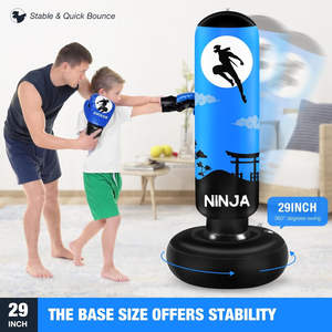 Sac de frappe gonflable en PVC de 1,6 m pour la boxe et le MMA, tour anti-stress pour enfants et adolescents, support de vitesse avec remplissage d'eau - Product Image 2