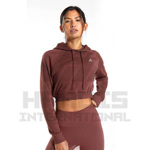 Design personnalisé Crop Top Hoodies Casual Warm Hoodies Hot Selling Cotton Polyester Crop Top Hoodies - Product Image 4