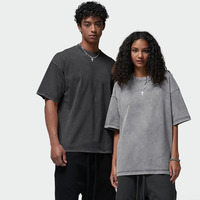 T-shirt tricoté surdimensionné vintage délavé à l'acide personnalisé, vente en gros, 100% coton 240 g/m² épais, vierge pour impression et broderie