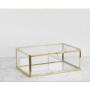 Boîte à bijoux d'exposition de haute qualité verre et métal artisanat boîte cosmétique décorative à collectionner à un prix abordable - Product Image 6