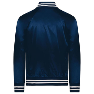 90s Inspired Satin <b>Varsity</b> <b>Jacket</b> for Youth Casual <b>Vintage</b> Sports-Inspired Design Snap Buttons Embroidered Techniques Dyed - Product Image 6