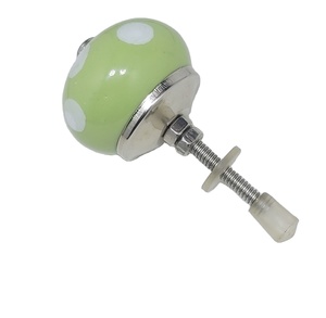 Venta caliente perillas de cerámica de lunares blancos limonada verde cajón manija del Gabinete Tiradores para tocador de cocina-sala de estar Industrial - Product Image 2