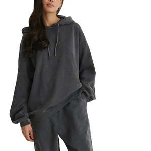 Sudadera con capucha de lana suave para mujer con hombro caído Impreso Ropa de calle para mujer para invierno Cuello con capucha Posición del logotipo frontal - Product Image 1