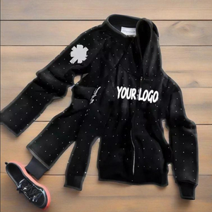 Conjunto Deportivo de Alta Calidad con Logotipo Personalizado, Serigrafía, Pantalones y Sudadera de Algodón para Hombre, Estilo Hip-Hop - Product Image 1