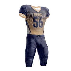Nouvelle conception OEM, uniforme de football américain personnalisé, respirant, logo personnalisé, impression par sublimation, ensemble de maillots à manches courtes, taille plus - Product Image 3