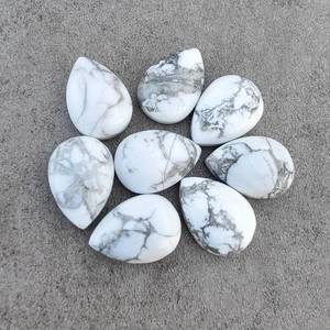 Howlita blanca natural turquesa calibrada tamaño 4x6mm a 20x30mm parte posterior plana piedra preciosa suelta para hacer pendientes joyería fina - Product Image 2