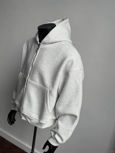 Sudadera con capucha y cremallera de gran tamaño con diseño de bolsillo y mochila personalizada para hombre, ropa de calle única personalizada, sudaderas con capucha para hombre - Product Image 3