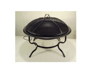 Premium Quality Iron Round <b>Fire</b> Pit Bowl With Iron Stand and <b>Poker</b> Stick Smash Lid for Home Garden Outdoor Use Decorative Item - Product Image 3