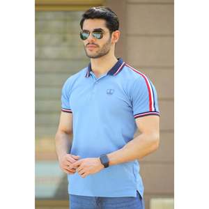 Polo T-shirt Homme Tendance KLEIN 100% Coton et Polyester Respirant Écologique Uni Foncé Brodé Haute Qualité - Product Image 1