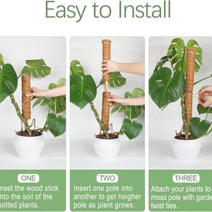 Kit de 4 poteaux en plastique enduit avec attaches et étiquettes pour plantes d'intérieur Monstera – Prêt à expédier (Stock US) - Product Image 6