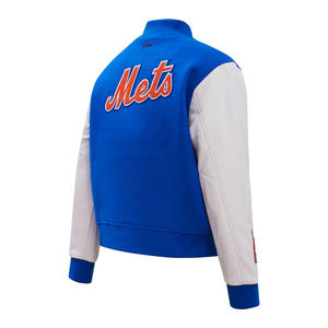 Veste universitaire avec logo personnalisé, corps en laine et manches en cuir véritable, veste de baseball d'hiver - Product Image 3