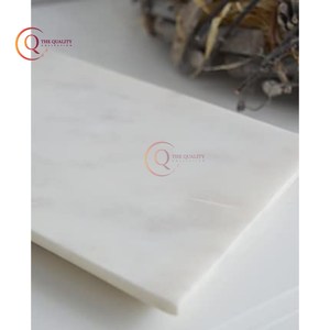 Bandeja de mármol rectangular chapada en blanco de diseño tradicional moderno, plato para servir comida de cocina para el hogar a un precio - Product Image 1