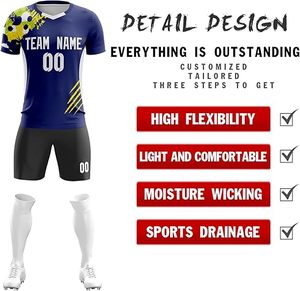 Uniforme de Fútbol Personalizado, Conjunto de Camiseta de Fútbol con Estampado por Sublimación, Servicio OEM, Secado Rápido, Transpirable, Tela 100% Poliéster, Equipo Personalizado - Product Image 2