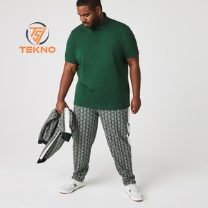 100% <b>Red</b> Stretch Cotton Pique for Polo <b>Shirt</b> Custom Embroidered Logo Regular Fit Concealed Button Placket Rib Solid Pattern Knit - Product Image 4