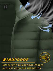 Men's High Quality Custom Logo Printing Winter Puffer <b>Down</b> Jacket Breathable Fabric With Pocket Decoration Long Style for Work - Product Image 4