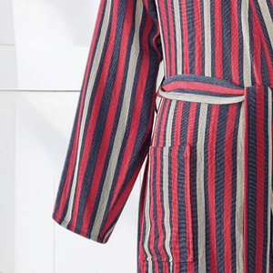 เสื้อคลุมอาบน้ำลายทางแบบตุรกี สีแดงเบอร์กันดี ทรงกิโมโน ผ้าฝ้าย 100% - Product Image 3