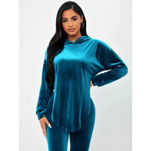 Survêtement en velours 2 pièces pour femmes survêtement zippé avec sweat-shirt respirant pantalon survêtement ensemble grande taille vêtements d'hiver - Product Image 3