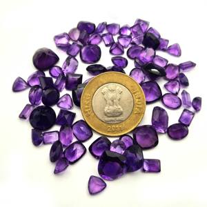 อเมทิสต์ธรรมชาติผสมรูปร่างและขนาดตัดพลอยหลวม100ชิ้นอัญมณีจำนวนมากสำหรับการทำเครื่องประดับหินคุณภาพสูง2-10มม. - Product Image 2
