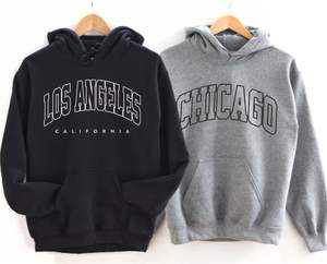 Sweat à capuche brodé personnalisé unisexe Concevez votre propre sweat à capuche avec texte ajouté personnalisé pour femmes et hommes - Product Image 1