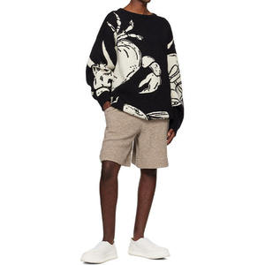 2025 LOGO personnalisé OEM & ODM hommes chandails Jacquard pull tricots hiver col rond tricoté coton concepteur personnalisé pull en tricot - Product Image 4