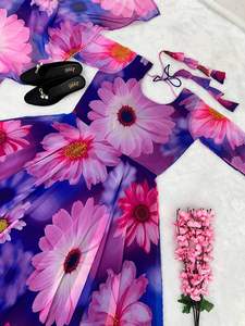 Vente chaude femmes Bollywood Anarkali robe Georgette avec impression numérique et Dupatta ensemble taille naturelle prix de gros - Product Image 2