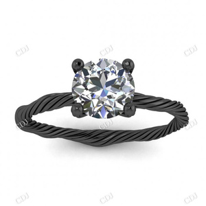 Bague de fiançailles tressée ronde en or massif Unique, bracelet torsadé, bijoux Moissanite, bague de mariage délicate personnalisée, offre spéciale - Product Image 5