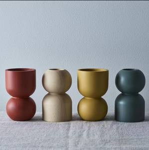 Soportes de velas de madera natural con Pilar de vela de madera de mango sólido decorativo hecho a mano de calidad premium verde - Product Image 2