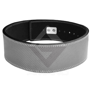 High Quality Cowhide Leather <b>Weight</b> Lifting Belt Breathable <b>Training</b> Protector with Red Lever for Optimal Lifting Performance - Product Image 3