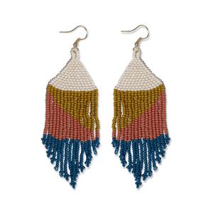 Boucles d'oreilles à longues franges uniques faites à la main pour femmes accessoire de mode personnalisable en perles colorées - Product Image 5