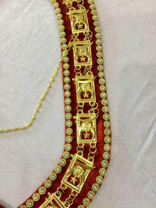 Best Value Trendy Masonic Officer Chain Collar Rectangle Brass Velvet Unique <b>Metal</b> Neckwear Rhinestones Elegant Budget-Friendly - Product Image 4