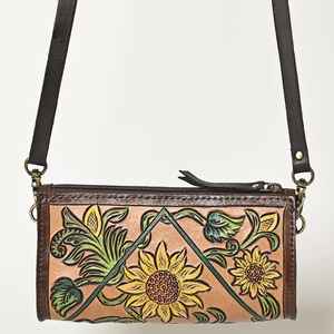 Automne saison femmes bohème en cuir véritable Western pochette nouveau Design Floral Cowgirl gland décoration motif personnalisé - Product Image 4
