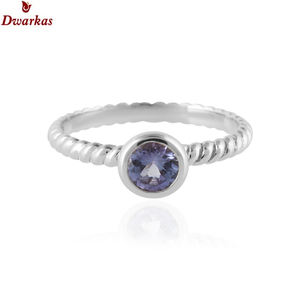 แหวนอัญมณี925สเตอร์ลิงเครื่องประดับเงินแหวนแทนซาไนต์สำหรับผู้หญิง - Product Image 3